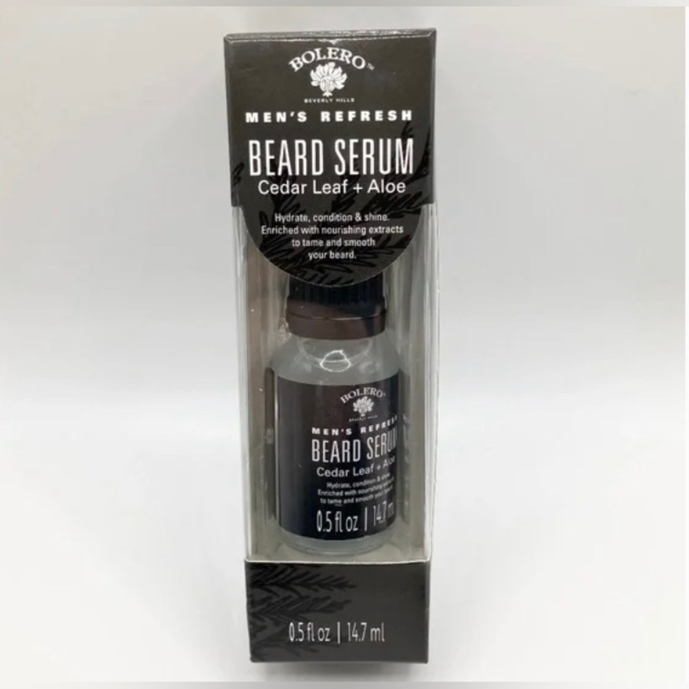 BOLERO Men’s Refresh BEARD SERUM Cedar Leaf + Aloe 0.5oz